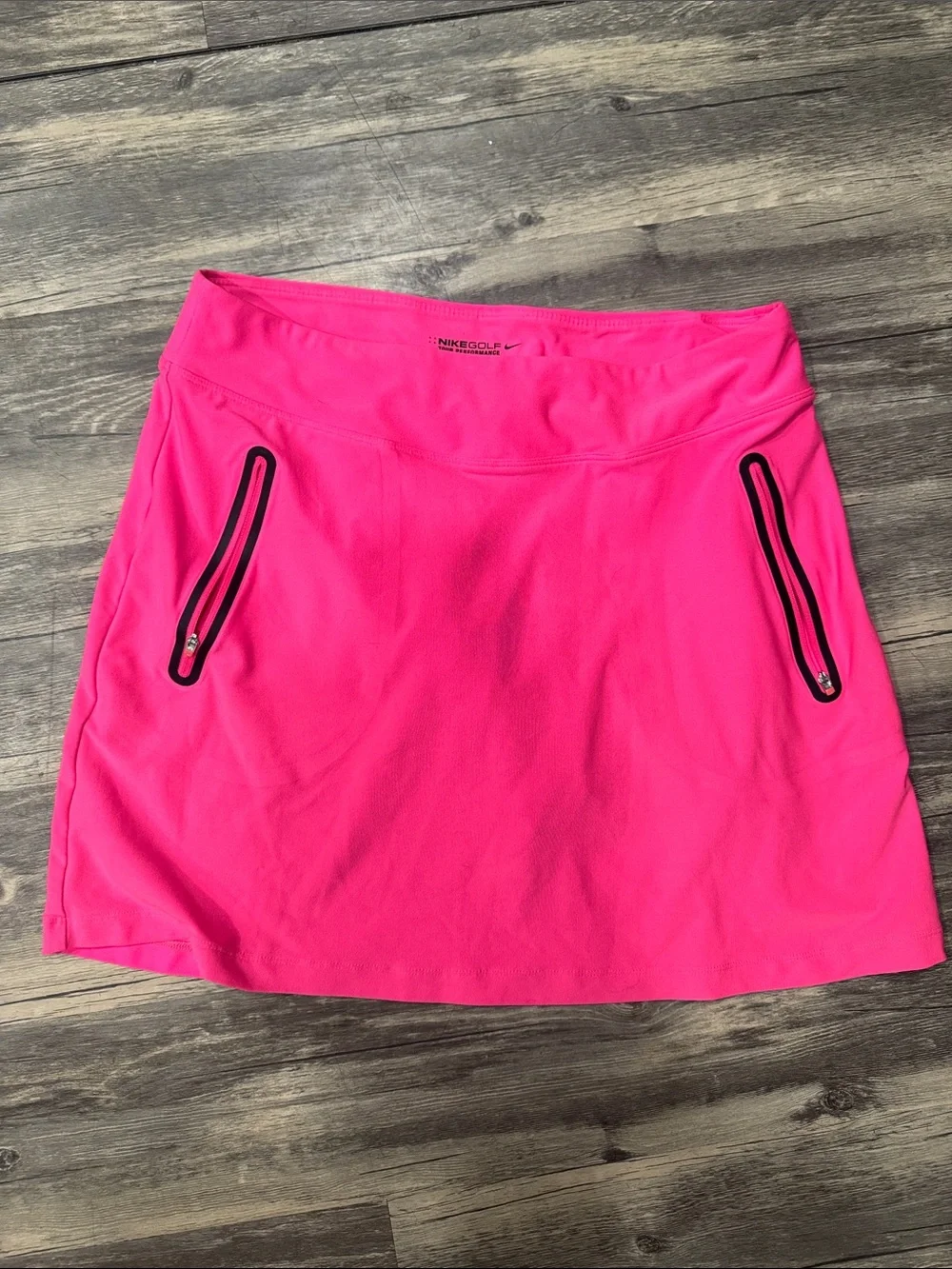 Nike Bright Pink Active Skort with Black Zip Accents